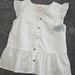 Cat & Jack White Eyelet Ruffle Top